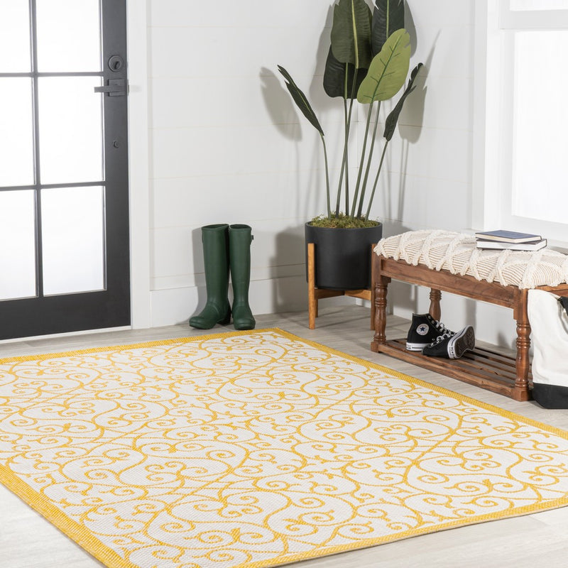 Madrid Vintage Filigree Textured Weave Indoor/outdoor Area Rug
