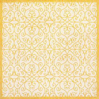 Madrid Vintage Filigree Textured Weave Indoor/outdoor Square Rug