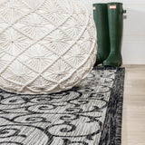 Madrid Vintage Filigree Textured Weave Indoor/outdoor Runner Rug