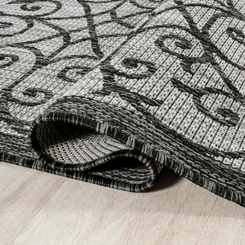 Madrid Vintage Filigree Textured Weave Indoor/outdoor Runner Rug