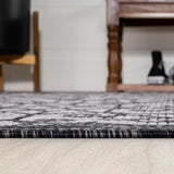 Madrid Vintage Filigree Textured Weave Indoor/outdoor Runner Rug