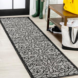 Madrid Vintage Filigree Textured Weave Indoor/outdoor Runner Rug