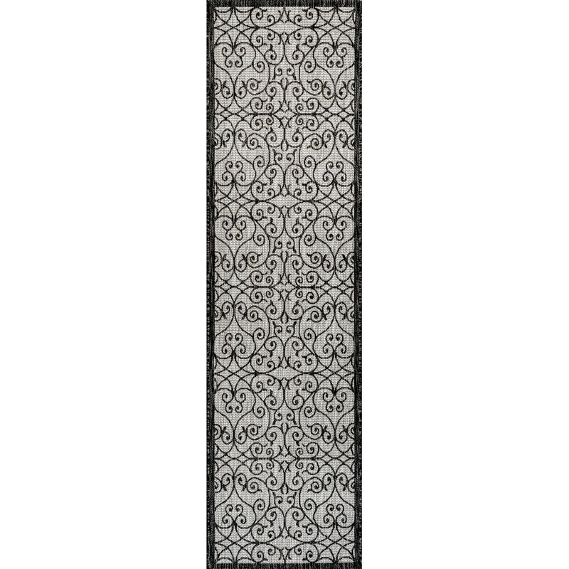 Madrid Vintage Filigree Textured Weave Indoor/outdoor Runner Rug