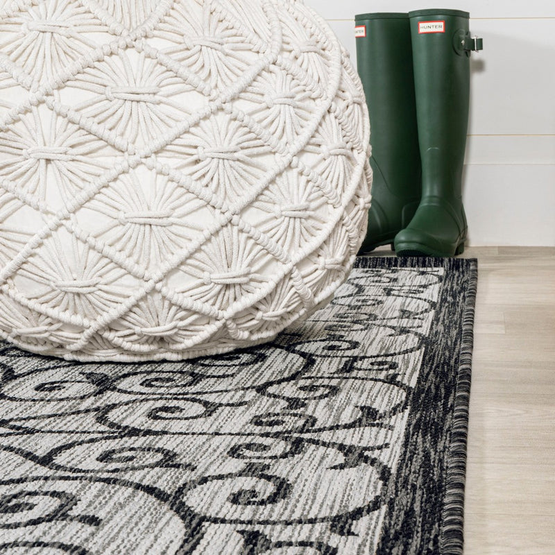 Madrid Vintage Filigree Textured Weave Indoor/outdoor Area Rug