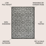 Madrid Vintage Filigree Textured Weave Indoor/outdoor Area Rug
