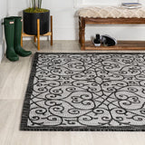 Madrid Vintage Filigree Textured Weave Indoor/outdoor Area Rug