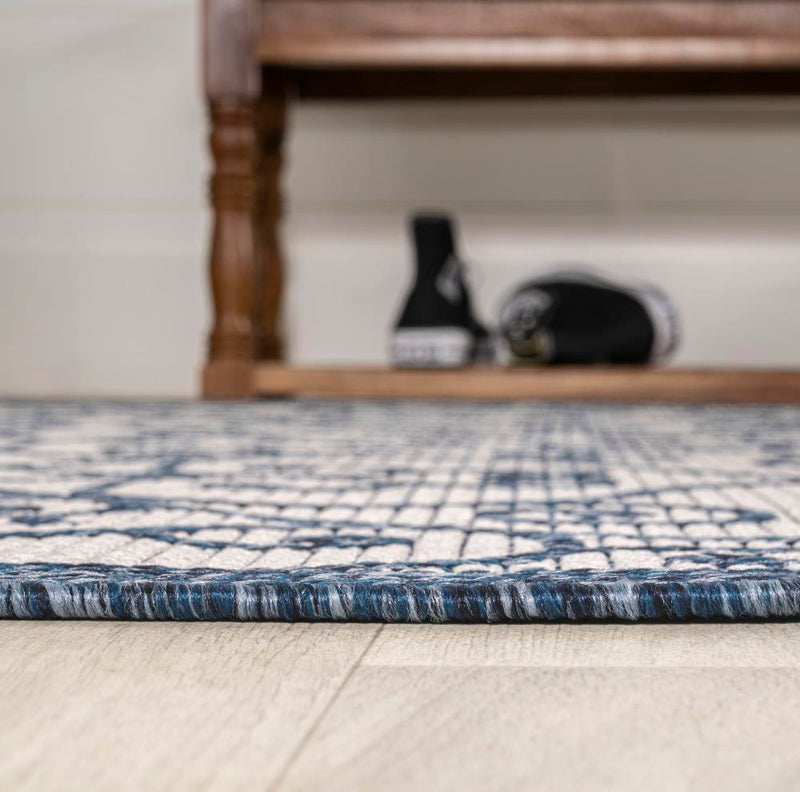 Madrid Vintage Filigree Textured Weave Indoor/outdoor Runner Rug