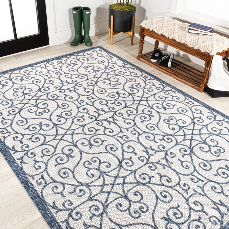 Madrid Vintage Filigree Textured Weave Indoor/outdoor Area Rug