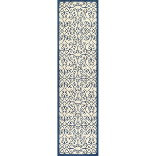 Madrid Vintage Filigree Textured Weave Indoor/outdoor Runner Rug