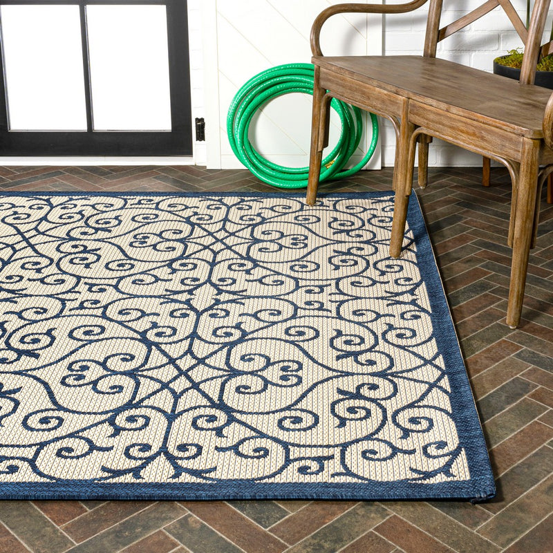 Madrid Vintage Filigree Textured Weave Indoor/outdoor Area Rug