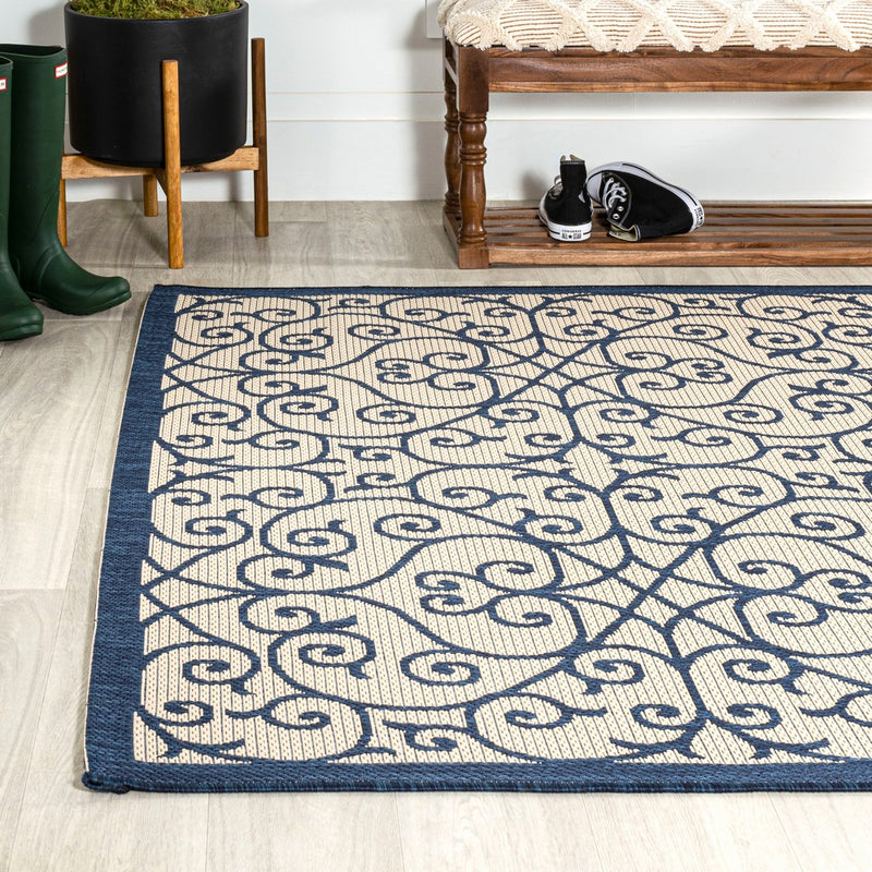Madrid Vintage Filigree Textured Weave Indoor/outdoor Area Rug