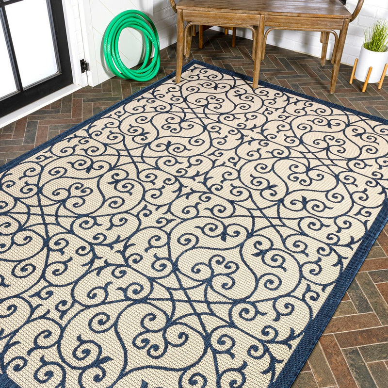 Madrid Vintage Filigree Textured Weave Indoor/outdoor Area Rug