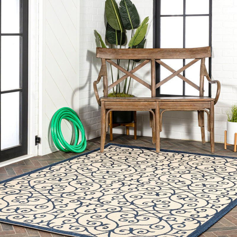 Madrid Vintage Filigree Textured Weave Indoor/outdoor Area Rug