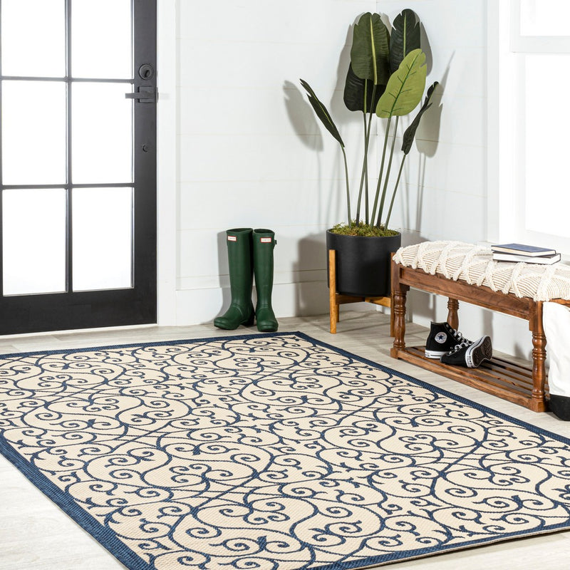 Madrid Vintage Filigree Textured Weave Indoor/outdoor Area Rug