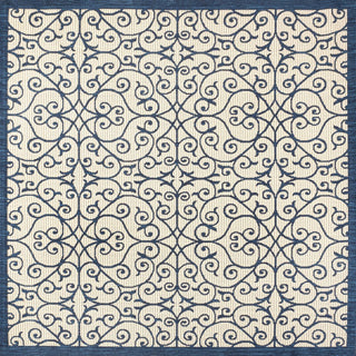 Madrid Vintage Filigree Textured Weave Indoor/outdoor Square Rug