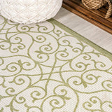Madrid Vintage Filigree Textured Weave Indoor/outdoor Runner Rug