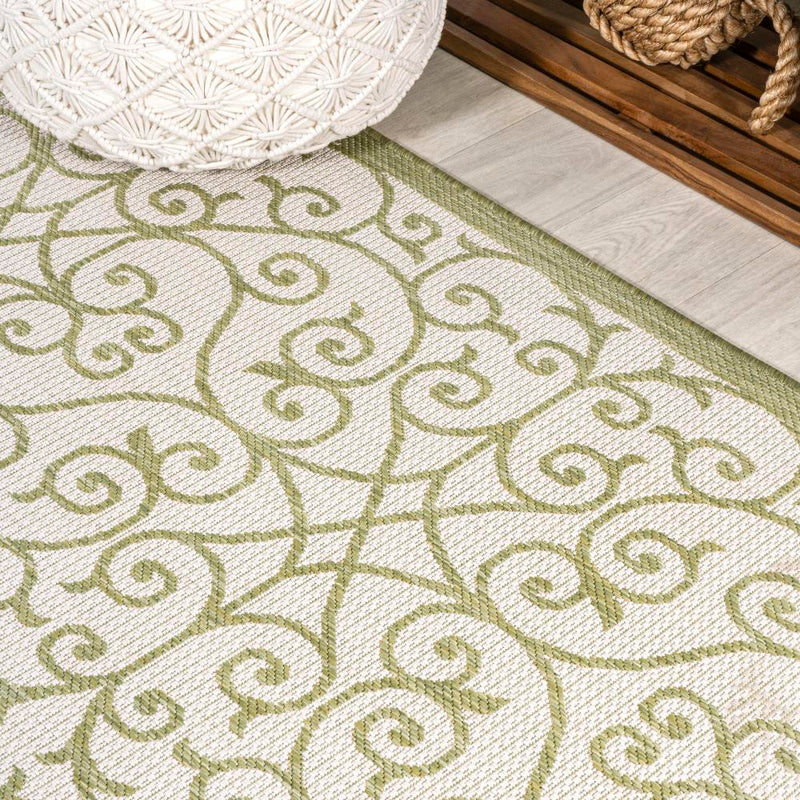 Madrid Vintage Filigree Textured Weave Indoor/outdoor Runner Rug