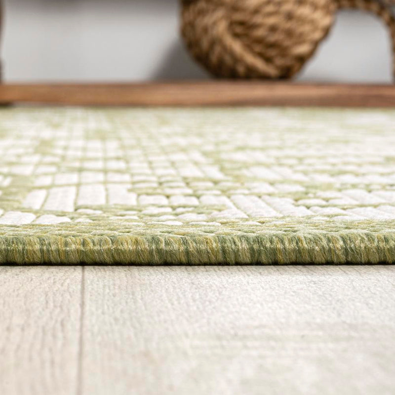Madrid Vintage Filigree Textured Weave Indoor/outdoor Runner Rug