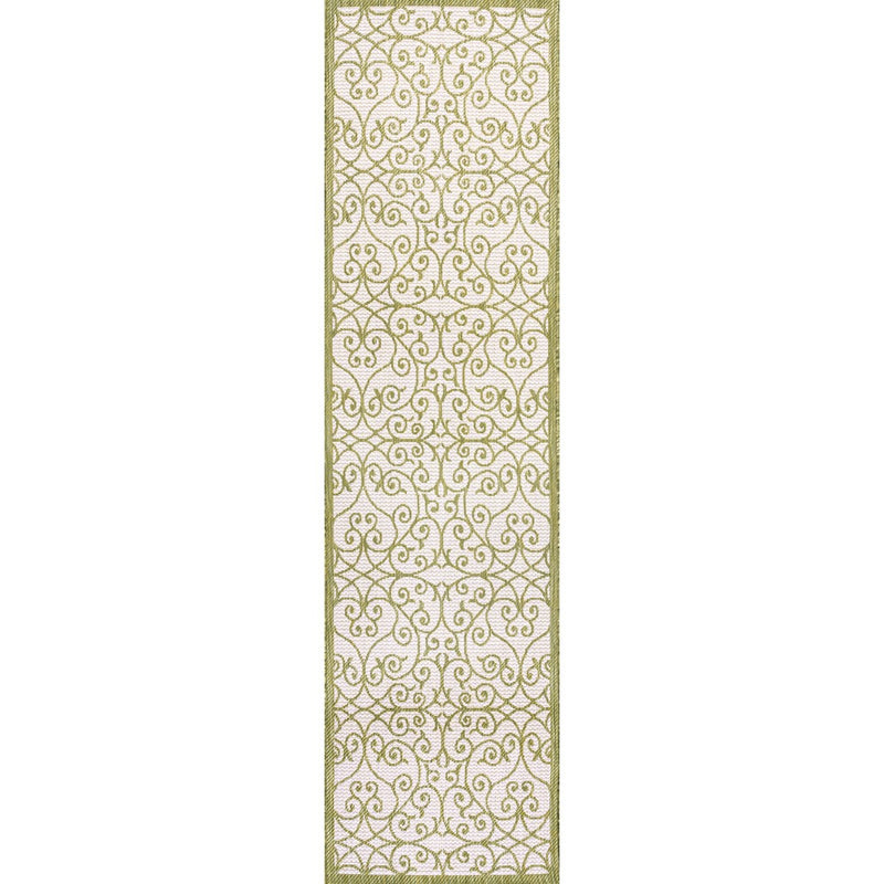 Madrid Vintage Filigree Textured Weave Indoor/outdoor Runner Rug