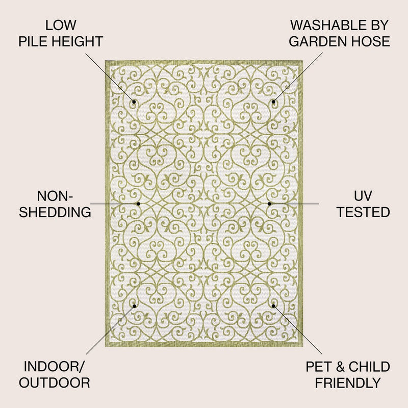 Madrid Vintage Filigree Textured Weave Indoor/outdoor Area Rug
