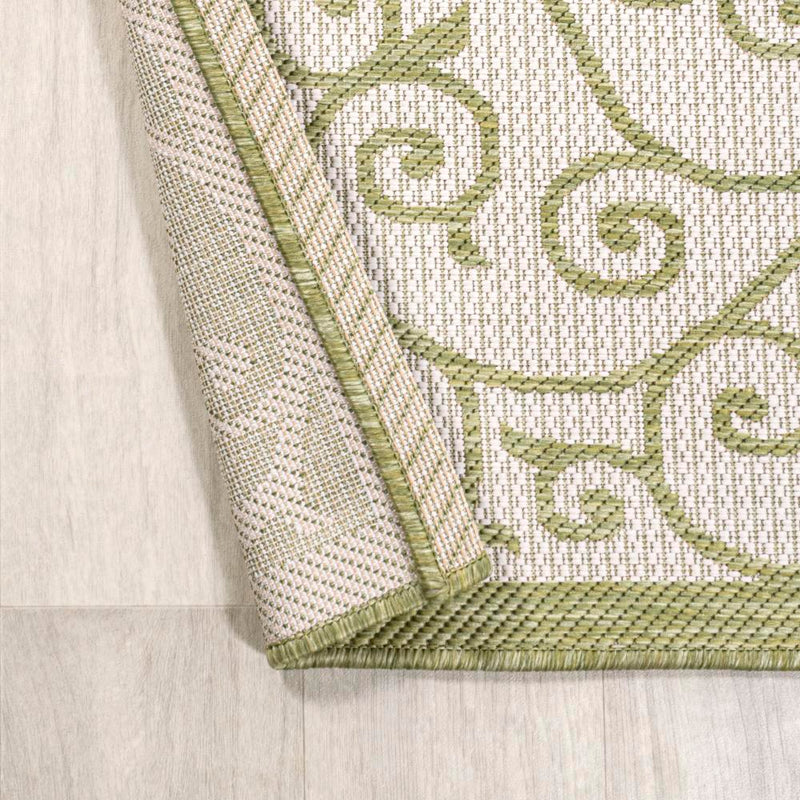 Madrid Vintage Filigree Textured Weave Indoor/outdoor Square Rug