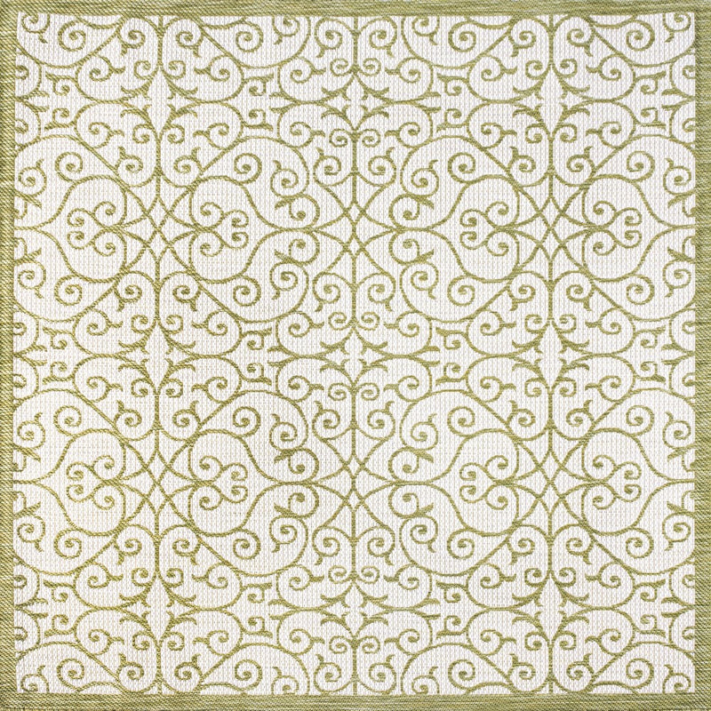 Madrid Vintage Filigree Textured Weave Indoor/outdoor Square Rug