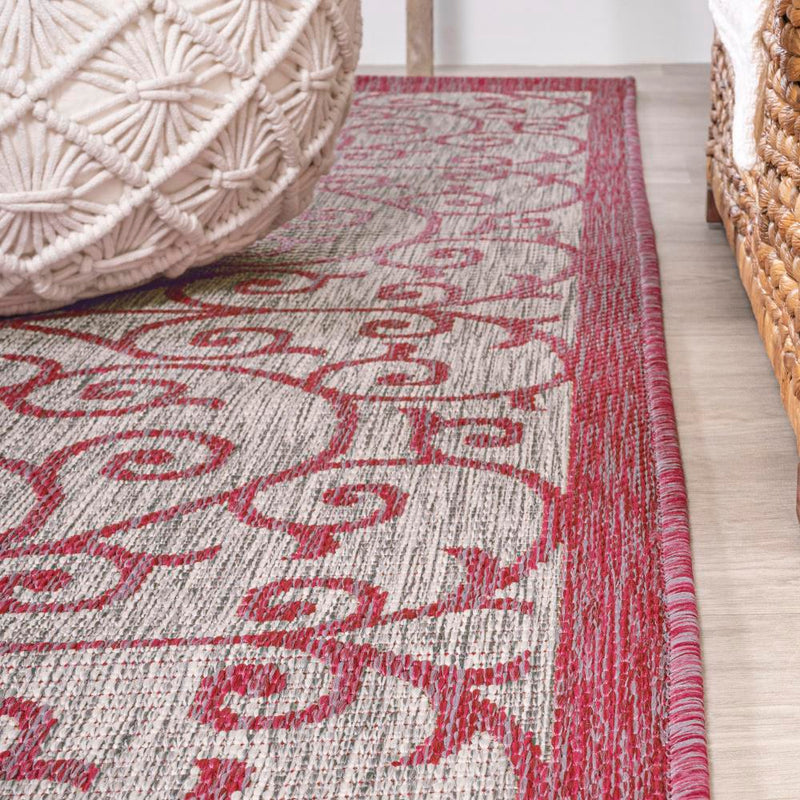 Madrid Vintage Filigree Textured Weave Indoor/outdoor Runner Rug