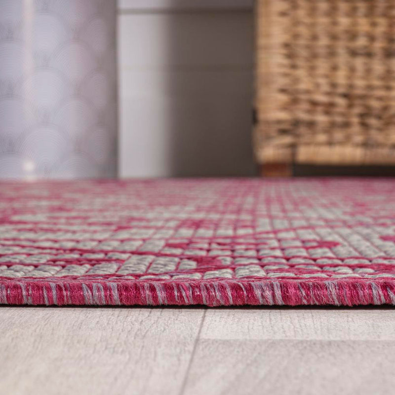 Madrid Vintage Filigree Textured Weave Indoor/outdoor Runner Rug