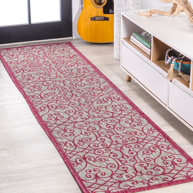 Madrid Vintage Filigree Textured Weave Indoor/outdoor Runner Rug