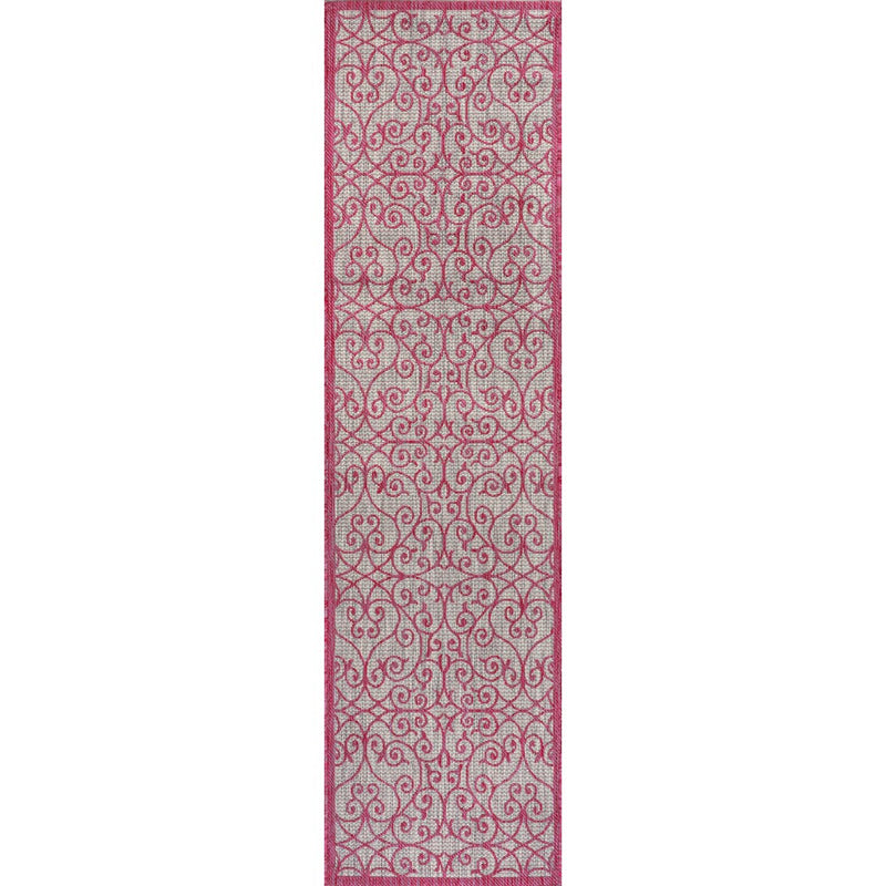 Madrid Vintage Filigree Textured Weave Indoor/outdoor Runner Rug
