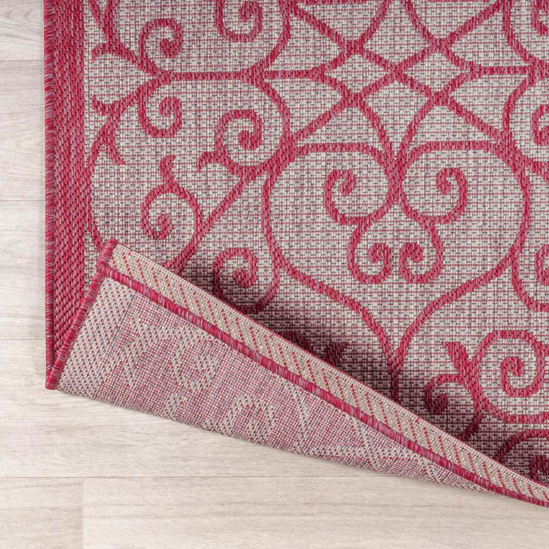Madrid Vintage Filigree Textured Weave Indoor/outdoor Square Rug