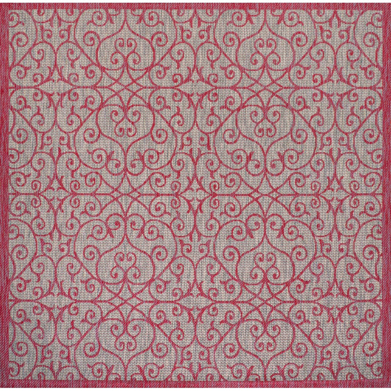 Madrid Vintage Filigree Textured Weave Indoor/outdoor Square Rug