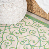 Madrid Vintage Filigree Textured Weave Indoor/outdoor Runner Rug