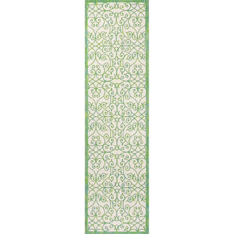 Madrid Vintage Filigree Textured Weave Indoor/outdoor Runner Rug