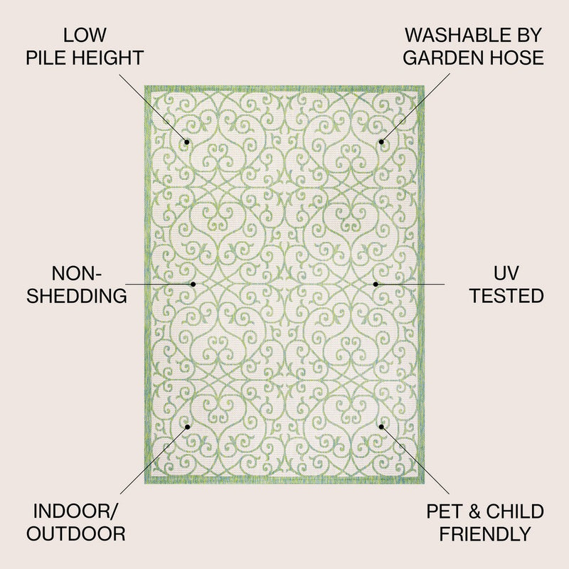 Madrid Vintage Filigree Textured Weave Indoor/outdoor Area Rug