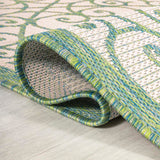 Madrid Vintage Filigree Textured Weave Indoor/outdoor Round Rug