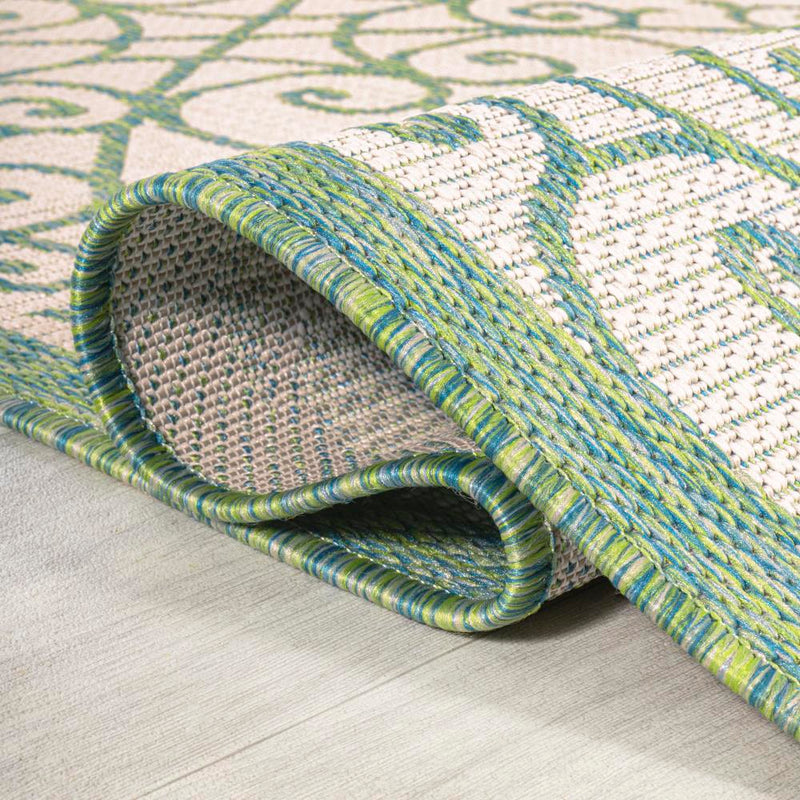 Madrid Vintage Filigree Textured Weave Indoor/outdoor Round Rug