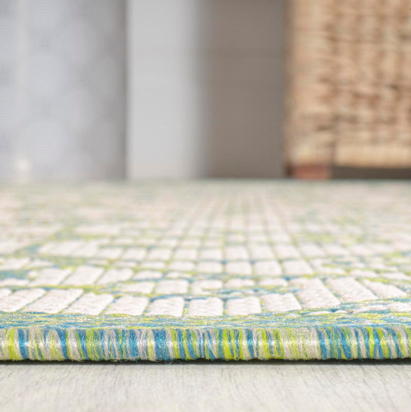 Madrid Vintage Filigree Textured Weave Indoor/outdoor Square Rug