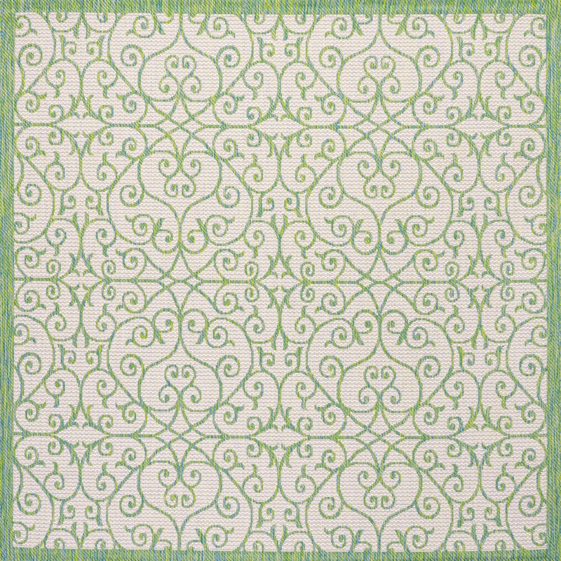 Madrid Vintage Filigree Textured Weave Indoor/outdoor Square Rug