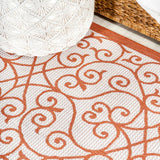 Madrid Vintage Filigree Textured Weave Indoor/outdoor Runner Rug