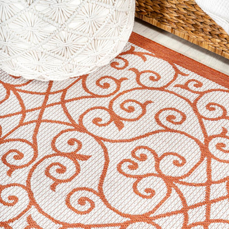 Madrid Vintage Filigree Textured Weave Indoor/outdoor Runner Rug
