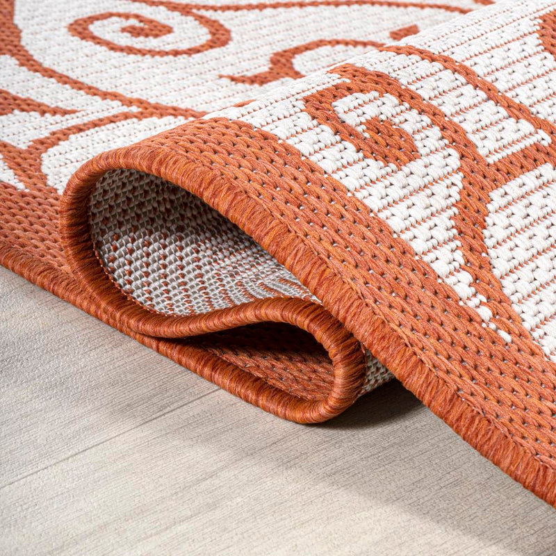 Madrid Vintage Filigree Textured Weave Indoor/outdoor Runner Rug