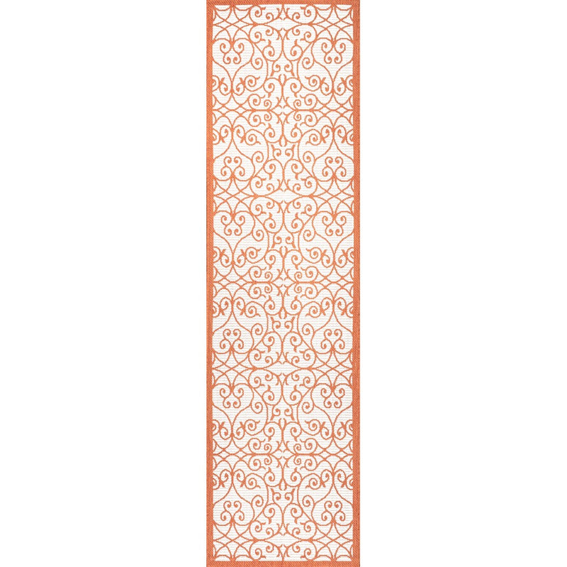Madrid Vintage Filigree Textured Weave Indoor/outdoor Runner Rug