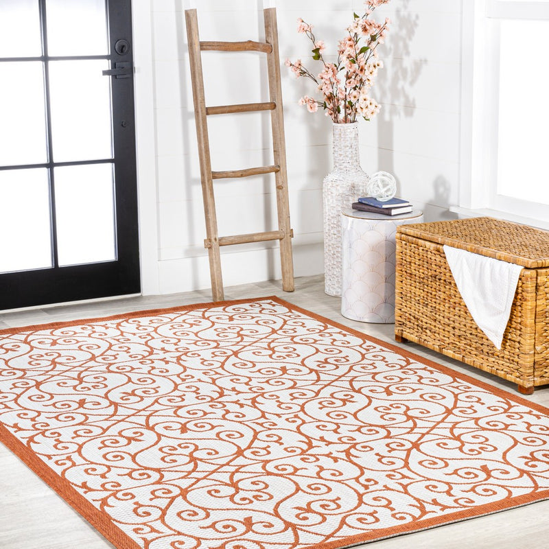 Madrid Vintage Filigree Textured Weave Indoor/outdoor Area Rug
