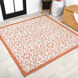 Madrid Vintage Filigree Textured Weave Indoor/outdoor Square Rug