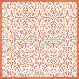 Madrid Vintage Filigree Textured Weave Indoor/outdoor Square Rug