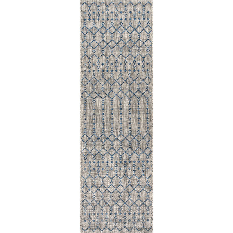 Ourika Moroccan Geometric Textured Weave Indoor/outdoor Runner Rug