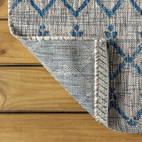 Ourika Moroccan Geometric Textured Weave Indoor/outdoor Square Rug