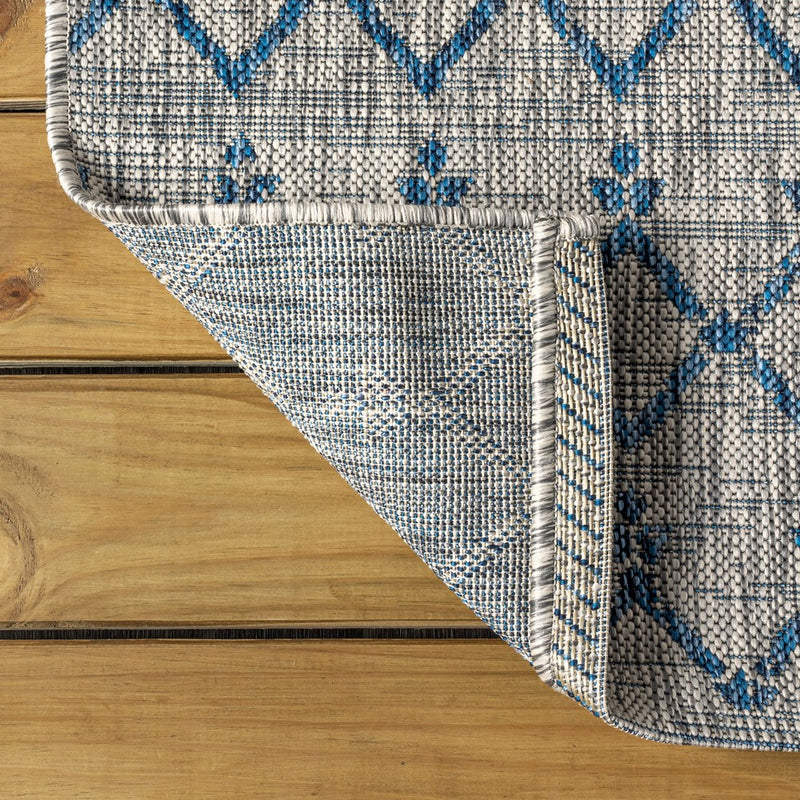 Ourika Moroccan Geometric Textured Weave Indoor/outdoor Square Rug