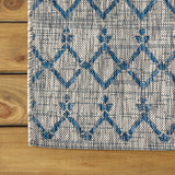 Ourika Moroccan Geometric Textured Weave Indoor/outdoor Runner Rug